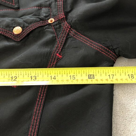 VTG Jean Paul Gaultier Jeans Black With Red Stitching Long Sleeve Snap Shirt - Picture 7 of 16